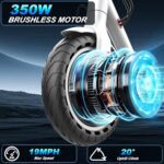 Qlaway 8.5″ E Scooter for Adults Aluminum Alloy Frame 20 MPH 350W Motor 281WH Battery, Motorized Up to 20 Miles Range, Foldable Scooter Bearing 265 LBS/APP Control