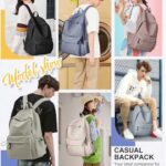 White Backpack for Girls Women Waterproof High School Book Bag Cute Backpack for Men Teens Boys, Lightweight Simple Middle School Back Pack Daypack