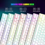 MageGee Mini 60% Gaming Keyboard, Upgrade RGB Backlit 61 Key Ultra-Compact Keyboard, TS91 Ergonomic Waterproof Mechanical Feeling Office Computer Keyboard for PC, MAC, PS4, Xbox ONE Gamer(White)