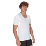 Hanes Men’s Undershirt, Underarm Sweat Blocking Tee, White V-Neck T-Shirt, 3-Pack