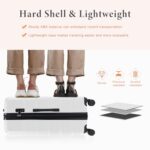 Sweetcrispy Carry on Luggage, Hard Shell ABS, Double Spinner Wheels Lightweight Suitcase TSA Lock, Cream White, 24 Inch