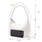 Women’s Shoulder Bags, Small Hobo Tote Elegant Clutch Purse with Zipper Closure(White)
