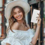 Immaturus Womens Wallet, White Slim Thin RFID Blocking Card Wallets, Bifold PU Leather Credit Card Holder Organizer, Cute Cash Clutch Long Billfold with Zipper Coin Pocket Ladies Girls Gift