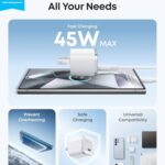 Anker Nano 45W Type C Charger Fast Charging, Compact and Foldable Plug USB C Charger Block for Samsung Galaxy S25 Ultra/S24 Series, iPhone 16 Series, MacBook, Pixel 9, iPad (White)