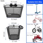 Mkuero Kids Bike Basket, Front Bicycle Basket for Boy and Girl for Kids Bikes, Balance Bikes, Scooters (White)