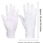 Sumind 4 Pairs White Cotton Gloves Adult Uniform Gloves Dress Glove for Police Formal Tuxedo Guard Parade Costume(White)