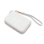 LOVESOME Womens Small Zip Around Wristlet Wallet(White)