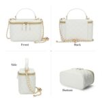 GAYI URBAN Mini Quilted Box Crossbody Bags for Women, Small Square Designer Clutch Purses with Adjustable Chain Strap (White)