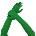 Howriis Men’s and Women’s Spandex Gloves Costume Halloween Cosplay Stretchy Long Gloves (White, 45cm)