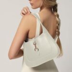 Shoulder Bag for Women – Small Shoulder Purses – White Purse – Cute Trendy Hobo Handbags – Adjustable Strap Vegan Leather – Cream