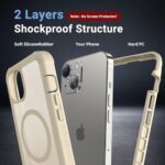 jaroco for iPhone 13 case, [Compatible with MagSafe][Military Grade Drop Protection][Heavy Duty Protection][Non-Slip][Shockproof] with 2-Layer Durable Bumper Phone Case 6.1”-Antique White