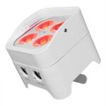 Rockville Best PAR 50 White Rechargeable LED Par Wash Light, Wireless DMX, 4x6W RGBWA+UV LEDs, 4400mAh Battery, 6500 Lux Output, Compact for DJs, Stage, Weddings, Parties