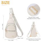 DTGN PU Leather Small Sling Bag Mini Crossbody Backpack Daypack – 7.9″ Good for Hiking Travel Running Cycling Sports – White