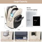 Laptop Backpack for Women Girls Bookbag – 15.6 Inch School Backpacks with USB Charging Port for Teen Students College Nurse Book Bag Work Teacher Back Pack Waterproof Casual Travel Daypack Black White