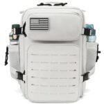 QT&QY 25L Military Tactical Backpacks For Women Survival Army Laser cut Molle Daypack small EDC Bug Out Bag Gym Rucksack With Dual Cup Holders medical Rucksack White heavy duty backpack