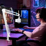 White Boom Arm for Hyperx Quadcast S, Adjustable Hyperx Quadcast White Mic Stand Microphone Arm Compatible with Hyperx Quadcast with Pop Filter,Mic Cover, By ChromLives