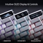 ASUS ROG Azoth Wireless Mechanical Gaming Keyboard – 75% TKL, Tri-Mode Connectivity, Hot Swappable Pre-lubed ROG NX Snow Linear Switches, PBT Keycaps, RGB, OLED Display, PC/Mac Support – White