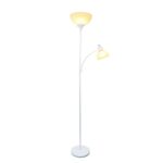 Simple Designs LF2000-WHT Mother-Daughter Floor Lamp with Reading Light, White