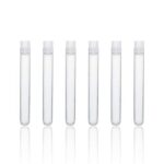 ULAB Scientific White Tube Rack and Plastic Test Tubes Set, Include 1pc of White Tube Rack, 60pcs of Plastic Macaroon Party Tubes Shot Glasses, Nature Color, UTR1015