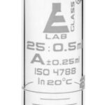 Eisco Labs – 25mL Graduated Measuring Cylinder, Class A, Boro Glass, Round Base, White Graduations, ISO 4788 Certified – Scientific Labware for Accurate Liquid Measurement, Research & Education