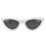 FUPRECIOUS Pearl Cat Eye Sunglasses Womens Cute Fashion Trendy Eyewear