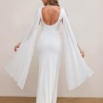 Parthea Women’s Summer Formal Wedding Guest Dresses Sleeveless Backless Long Elegant Evening Party Maxi Bodycon Dress White