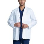 Cherokee Mens Lab Coat 30″ Men’s Consultation White Coat Durable, Mechanical Stretch – CK401, XL, White