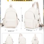 White Sling Crossbody Bag for Men Women, Tactical Backpack Shoulder Daypack Mini Anti-Theft Cross Body Motorcycle Chest Bags, Small One Strap Fanny Back Pack for Casual Travel Hiking Sport Gym