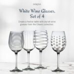 Mikasa Cheers White Wine Glasses Set of 4, 16-Ounce Elegant Glassware, Durable and Dishwasher Safe, Perfect for Everyday or Entertaining