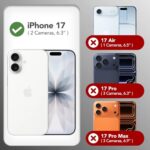 GONEZ Magnetic for iPhone 17 Case, Compatible with MagSafe, [Screen Protector + Camera Lens Protector], Liquid Silicone Anti-Scratch Shockproof Protective Phone Case 6.3 inch, White