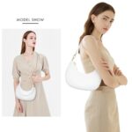 KKXIU Shoulder Bag for Women Small Purse Cute Clutch Hobo Handbag Trendy Crescent Bag-White