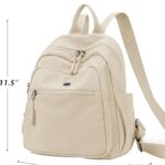 Backpack Purse for Women Ladies Nylon Bag Casual Daypack Travel Shopping Pack (B Style Cream White)