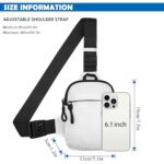 YAMEIZE Mini Crossbody Sling Bag – Trendy Small Chest Bag with Adjustable Strap for Men Women Multipurpose Daypack (White-(Mini))