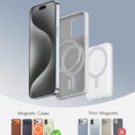 podoru for Magsafe Battery Pack, 5000mAh Magnetic Power Bank with Type-C Cable 20W PD Fast Charging Lighting Input Wireless Portable Charger for iPhone 17/16/15/14/13/12/ All Series-White