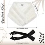 Zhanmai Winter Faux Fur Long Shawl Cloak Stretchy Satin Glove Opera Bridal Dance Gloves for Women Wedding Dress Party Coat (Standard,Stylish,White)