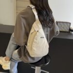 Waterproof Sling Bag Crossbody Backpack for Men Women Sling Backpack Hiking Daypack Multipurpose Cross Body Chest Bag (off-white)