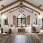 EJIAXIN Floor Lamps for Living Room – 60″ Resin Farmhouse Floor Lamp with 3 Color Temperatures – Vintage Standing Lamp Reading Light with Linen Shade Retro Tall Lamp for Bedroom Office, Almond White