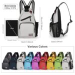 VALUEQLO Convertible Sling Bag Crossbody Backpack with Headphone Jack, Small Shoulder Chest Bag Casual Daypack for Women Men Hiking Travel Cycling, White