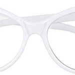 ShadyVEU Super Cat Eye Vintage Inspired Fashion Mod Clear Lens Sunglasses (White Frame, Clear Lens)