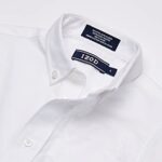 IZOD boys Long Sleeve Solid Button-down Oxford button down shirts, White, 10 US