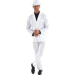 Leadtex 1920’s Gangster Costume for Men,Gomez Addams Costume for Men,Pinstriped Halloween Suit Include Jacket,Pants and A Tie.(White,XL)