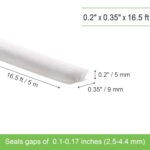 YOCCEK Self-Adhesive Weather Stripping Seal for Doors & Windows – Soundproof Insulation Gap Filler for Sliding, Exterior, Front, and Jamb Frames – 0.2″ x 0.35″ x 16.5 ft, White