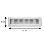 Rocky Mountain Goods White Floor Register for 2″x12″ Duct Opening (Actual Dimensions 3 3/4″ x 13 1/2″) – Heavy Duty – Walkable – Premium Finish – Easy Adjust Air Supply Lever