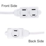 GE 51954 3-Outlet Extension Cord 12 Ft Power Strip 2 Prong White