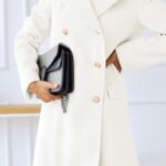 CHARTOU Women’s Winter Jacket Double-Breasted Wool Blend Warm Long Trench Coat (Medium, White)