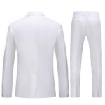 MOGU Mens Slim Fit Suit 2 Piece Tuxedo for Daily Business Wedding Party (Suit Jacket + Pants) US Size Blazer 38/Pants 34 White
