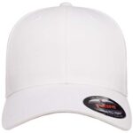 Flexfit Unisex Cotton Twill Fitted Baseball Cap, White, Large-X-Large