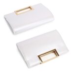 Evening Clutch Purses for Women Formal Party Clutch Bags Cocktail Prom Fashion PU Leather Shoulder Handbags (BO62 White)