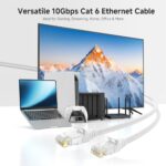 Cable Matters 10Gbps 5-Pack Snagless Short Cat 6 Ethernet Cable – 1ft, Cat 6 Cable, Cat6 Cord, Ethernet Cord, White