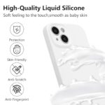 UCASONG for iPhone 14 Case Silicone,with [Full Camera Protection][Soft Anti-Scratch Microfiber Lining],Liquid Silicone Ultra Slim Shockproof Phone Case for Men Women Girls-White